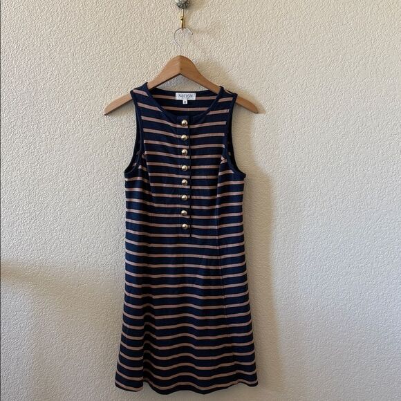 Nation LTD Navy and White Striped Mini Dress - Picture 11 of 17